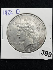 1922 D Peace Silver Dollar Coin