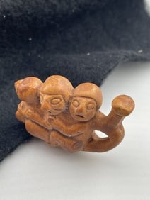 Pre-Columbian Minature Human Effigy Pottery Vessel
