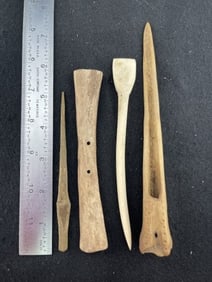 Group of Bone Tools Indian Artifact Arrowhead
