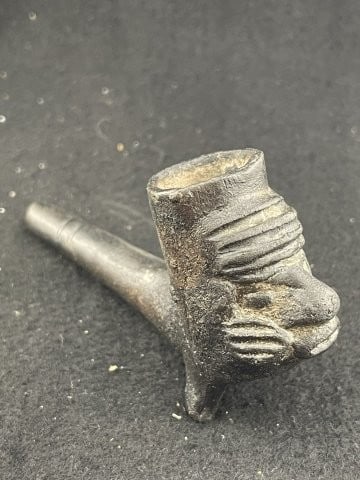 Engraved Pottery Pipe Face Effigy Indian Artifact Arrowhead (1 of 8)