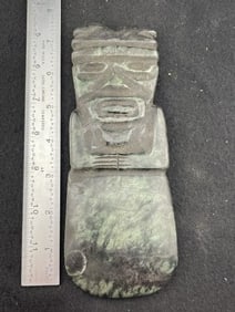 Pre-Columbian Jade Axe broken & glued Indian Artifact Arrowhead