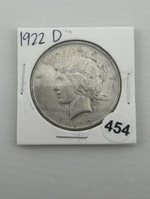 1922 D Peace Silver Dollar Coin