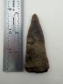 Harahey Knife with rounded base from Tom Green County, Texas ex - Dent Collection Indian Artifact