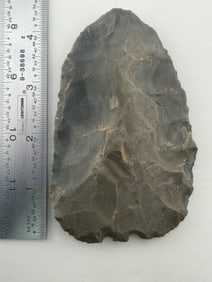 Large Archaic Base Tang Knife with baby notches from Menard County, Texas ex - Conners Collection