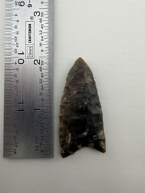 Folsom Paleo Dart Point long flute on one side from Wilson County, Texas Sand Pit Indian Artifact