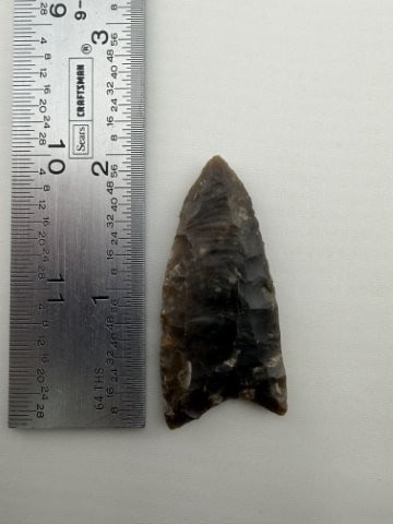 Folsom Paleo Dart Point long flute on one side from Wilson County, Texas Sand Pit Indian Artifact (1 of 4)