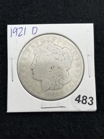 1921 D Morgan Silver Dollar Coin