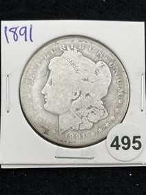 1891 Morgan Silver Dollar Coin