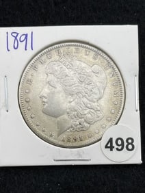 1891 Morgan Silver Dollar Coin