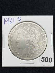 1921 S Morgan Silver Dollar Coin