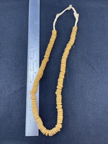 Trade Bead Necklace: KEY WORDS: INDIAN ARTIFACT ARTIFACTS ARROWHEAD ARROWHEADS NATIVE AMERICAN MISSISSIPPIAN QUAPAW CADDO POTTERY COINS MORGAN DOLLAR PEACE DOLLAR SILVER COINS. All coins have been Sigma tested for authent