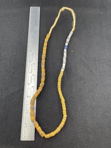 Trade Bead Necklace: KEY WORDS: INDIAN ARTIFACT ARTIFACTS ARROWHEAD ARROWHEADS NATIVE AMERICAN MISSISSIPPIAN QUAPAW CADDO POTTERY COINS MORGAN DOLLAR PEACE DOLLAR SILVER COINS. All coins have been Sigma tested for authent