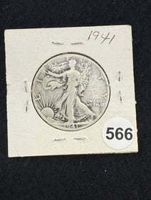 1941 Walking Liberty Half Dollar Silver Coin