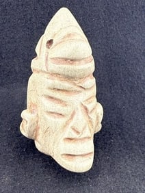 Pre-Columbian Human Face Effigy Pendant Indian Artifact Arrowhead