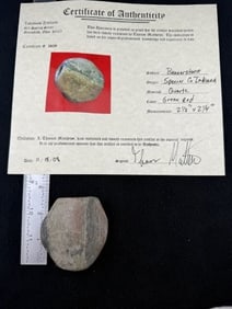 Bannerstone with Thomas Matthews COA from Spencer County, Indiana Indian Artifact Arrowhead