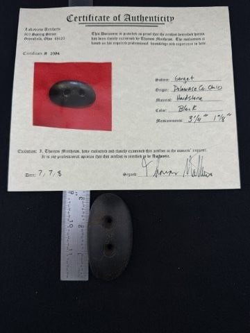 Gorget with Thomas Matthews COA from Delaware County, Ohio Indian Artifact Arrowhead (1 of 7)
