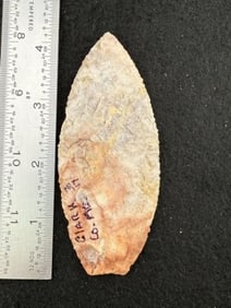 Agate Basin from Clarke County, Missouri Indian Artifact Arrowhead