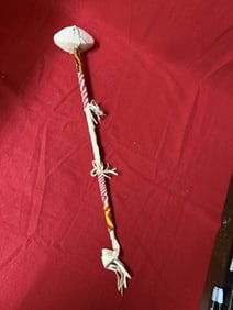 War Club with Beaded & leather Handle Indian Artifact Arrowhead