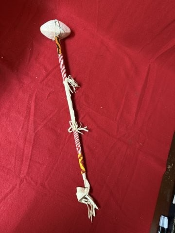 War Club with Beaded & leather Handle Indian Artifact Arrowhead (1 of 7)