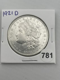 1921 D Morgan Silver Dollar Coin