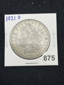 1921 D Morgan Silver Dollar Coin