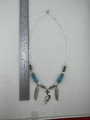 Fetish Necklace: KEY WORDS: INDIAN ARTIFACT ARTIFACTS ARROWHEAD ARROWHEADS NATIVE AMERICAN MISSISSIPPIAN QUAPAW CADDO POTTERY COINS MORGAN DOLLAR PEACE DOLLAR SILVER COINS. All coins have been Sigma tested for authent