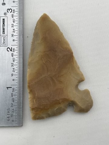 Corner Tang Knife - Dark and light golden Pedernalas River chert, Gillespie Co. Ex Delk (1 of 4)