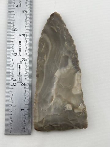 San Gabriel Blade - light grey mottled S. Llano River chert, Menard Co. Ex Conner: San Gabriel Blade - light grey mottled S. Llano River chert, Menard Co. Ex Conner KEY WORDS: INDIAN ARTIFACT ARTIFACTS ARROWHEAD ARROWHEADS NATIVE AMERICAN MISSISSIPPIAN QUAPAW CADDO POTTERY COINS MOR