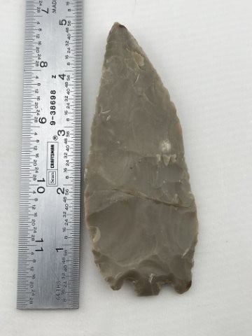 Base Tang Knife-long, thin and sharp of light grey Pedernalas River chert Gillespie Co Broken and (1 of 4)