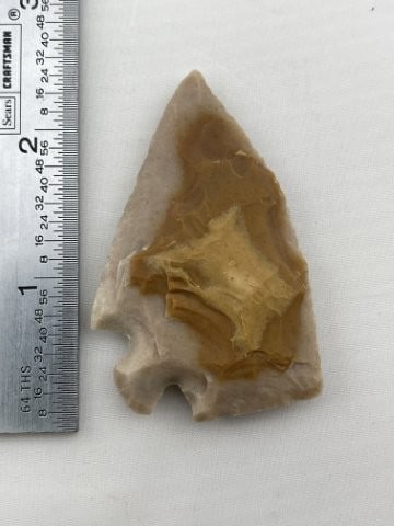 Corner Tang Knife - light beige / dark golden S. Llano River chert, Kimble Co. Ex Conners (1 of 4)