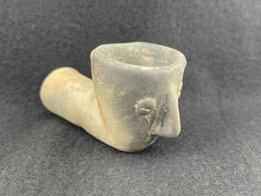 Human Effigy Pottery Pipe Indian Artifact Arrowhead