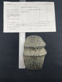 Grooved Axe with Gregory Perino COA from Brown County, Ohio Indian Artifact Arrowhead