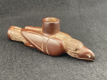 Miniature Hawk Effigy Stone Pipe Indian Artifact Arrowhead