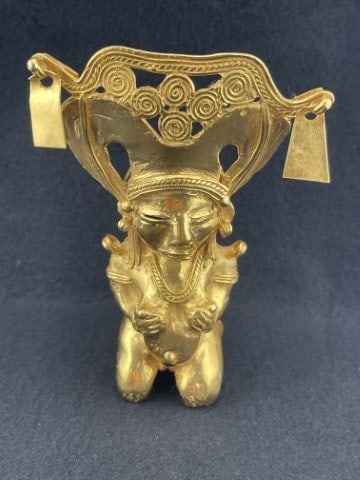 Tumbaga Tairona Gold Figurine UNKNOWN MATERIAL: KEY WORDS: INDIAN ARTIFACT ARTIFACTS ARROWHEAD ARROWHEADS NATIVE AMERICAN MISSISSIPPIAN QUAPAW CADDO POTTERY COINS MORGAN DOLLAR PEACE DOLLAR SILVER COINS. All coins have been Sigma tested for authent