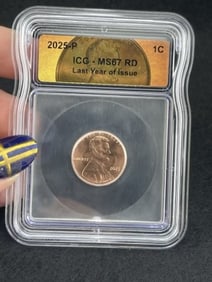 2025-P ICG - MS67 RD Last Year of Issue Penny