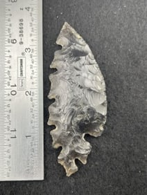 3 & 1/2" Obsidian Eccentric Blade Indian Artifact Arrowhead