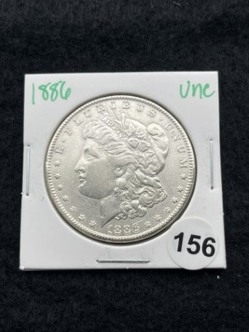 1886 UNC Morgan Silver Dollar Coin (1 of 2)