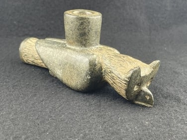 Owl Effigy Stone Pipe Indian Artifact Arrowhead