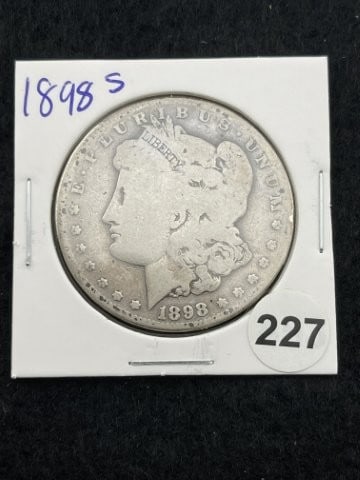 1898 S Morgan Silver Dollar Coin: KEY WORDS: INDIAN ARTIFACT ARTIFACTS ARROWHEAD ARROWHEADS NATIVE AMERICAN MISSISSIPPIAN QUAPAW CADDO POTTERY COINS MORGAN DOLLAR PEACE DOLLAR SILVER COINS. All coins have been Sigma tested for authent