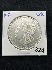 1921 UNC Morgan Silver Dollar Coin