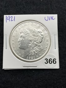 1921 UNC Morgan Silver Dollar Coin