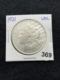 1921 UNC Morgan Silver Dollar Coin