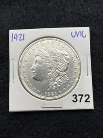 1921 UNC Morgan Silver Dollar Coin