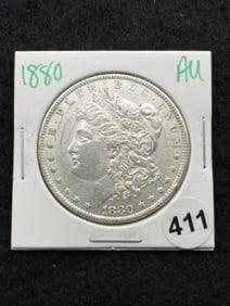 1880 AU Morgan Silver Dollar Coin
