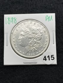 1898 AU Morgan Silver Dollar Coin