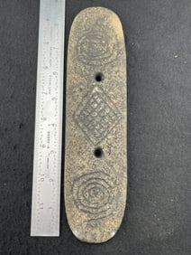 Engraved Gorget Indian Artifact Arrowhead