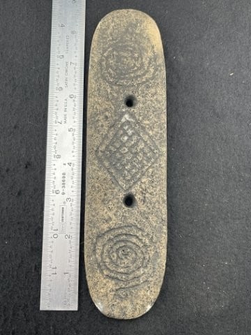 Engraved Gorget Indian Artifact Arrowhead (1 of 4)