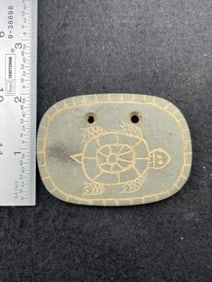 Turtle Effigy Pendant Indian Artifact Arrowhead