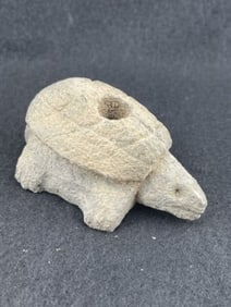 Turtle Effigy Stone Pipe Indian Artifact Arrowhead