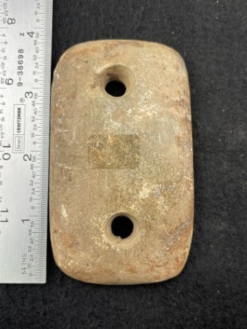 Gorget Indian Artifact Arrowhead: KEY WORDS: INDIAN ARTIFACT ARTIFACTS ARROWHEAD ARROWHEADS NATIVE AMERICAN MISSISSIPPIAN QUAPAW CADDO POTTERY COINS MORGAN DOLLAR PEACE DOLLAR SILVER COINS. All coins have been Sigma tested for authent